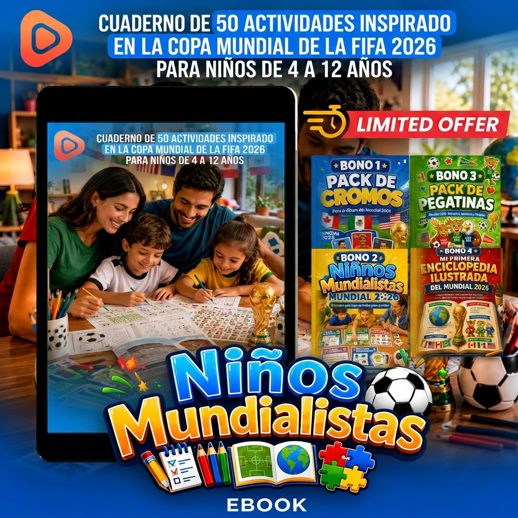 Cuaderno Niños Mundialistas con bonos